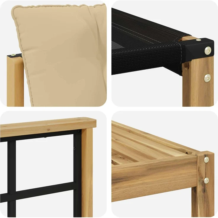 vidaXL Outdoor-Sofagarnitur 8 pcs Weiß und Beige 79 x 79 x 37 cm 3388523 – Bild 6