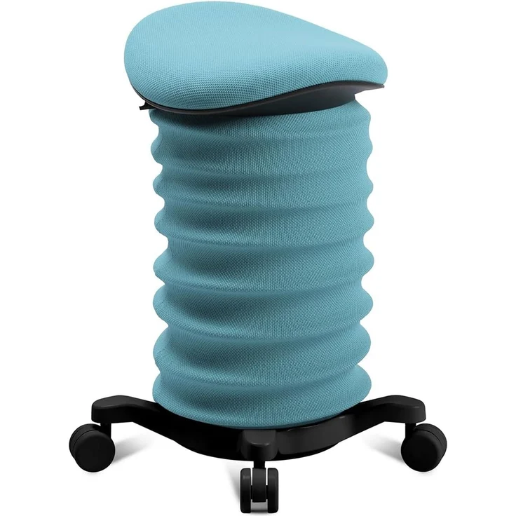 TOPSTAR Sitness 4D mit Rollen - AGR-Zertifiziert Dynamischer Sitzhocker schwarz - türkis, ergonomischer Bürohocker - höhenverstellbar - stärkt den Rücken - entlastet die Bandscheiben – Bild 1