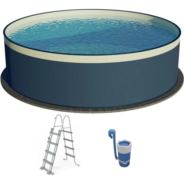 SUMMER FUN Rundpool SKIMMY II (Set, 3-tlg), mit Sicherheitsleiter und Kartuschenfilteranlage