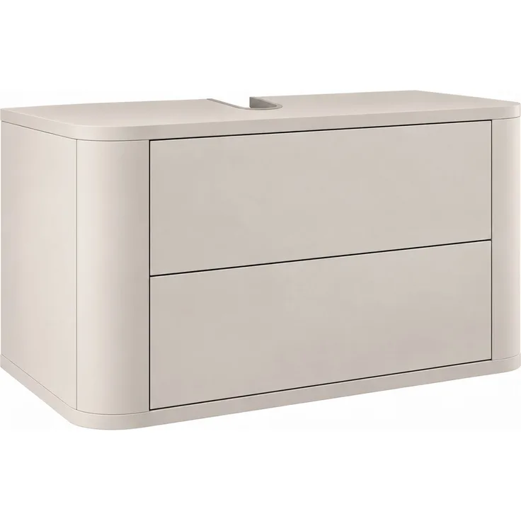 Badplaats Waschtischunterschrank Como 80 cm – Beige – Hängend mit 2 Schubladen