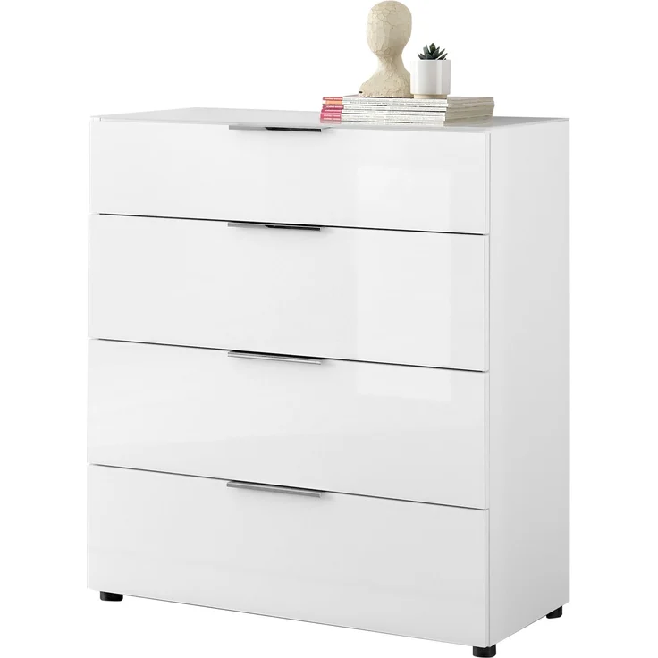 Kommode >Sean< in Weiß, - 90x99x40 cm ( BxHxT) – Bild 2