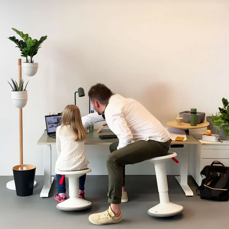 ASSMANN Elektrisch höhenverstellbarer Kinderschreibtisch JUNIOR 120x70cm Eiche Polar Signalweiß Metall Holz – Bild 10