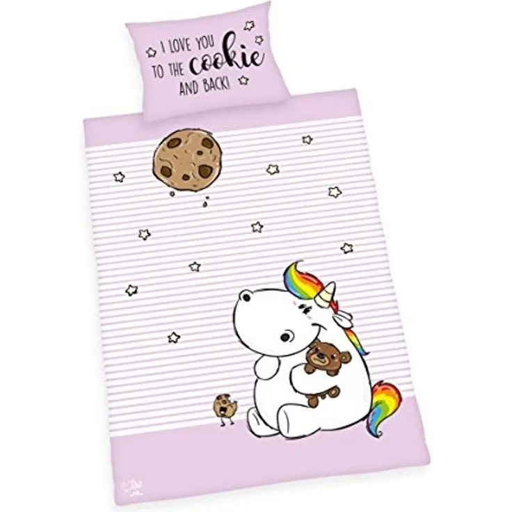 Herding Wendebettwäsche PUMMELEINHORN in Rosa 100x135