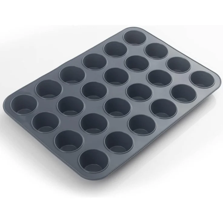 Silikon Muffinform für 24 Muffins Antihaft Backblech Grau 34x23x2,5cm – Bild 1