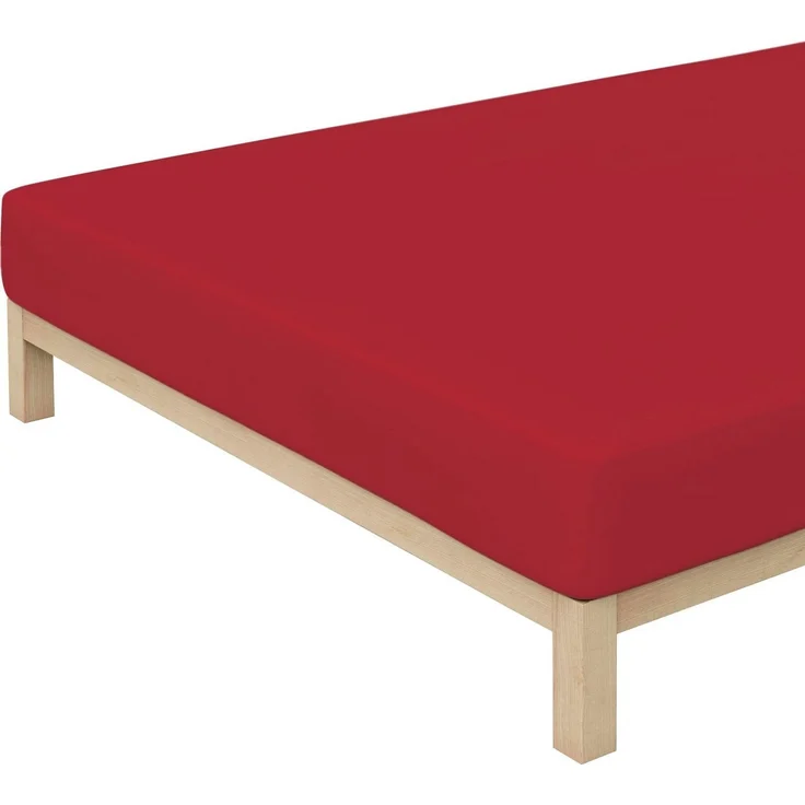 Schlafgut Spannbettlaken Premium, Gummizug: rundum, (1 Stück), Mako-Zwirn-Jersey, Red Deep, XL 180x200cm - 200x220cm – Bild 4