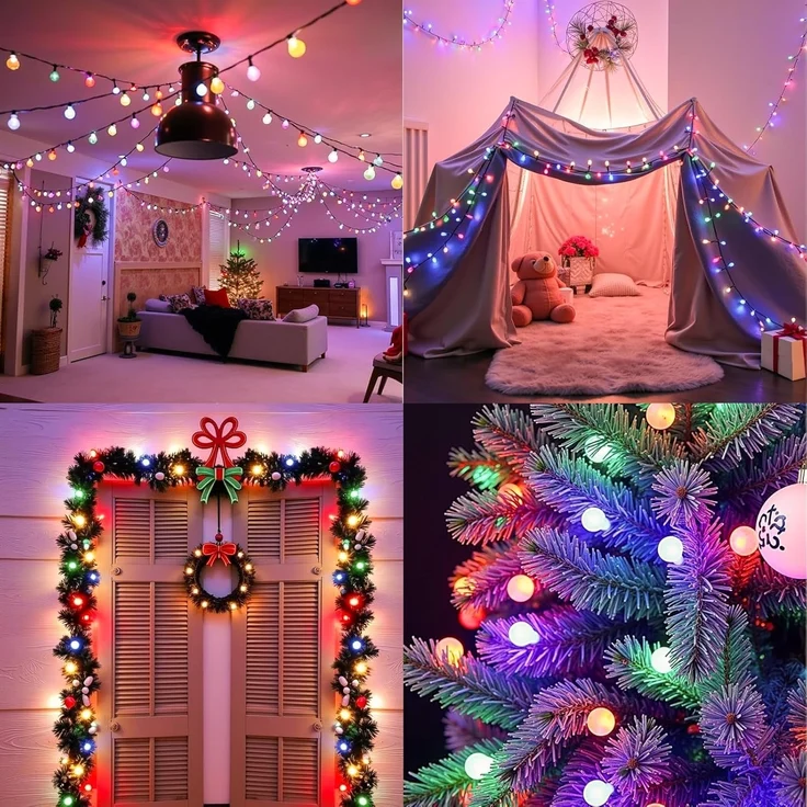 LEDYA Kugel Lichterkette Bunt, 12M 120 LEDs Partylichterkette mit Stecker für Innen und Außen, 8 Leuchtmodi mit Timer und Memory-Funktion, ideal für Weihnachten, Hochzeit, Garten, Balkon, Party Deko – Bild 6