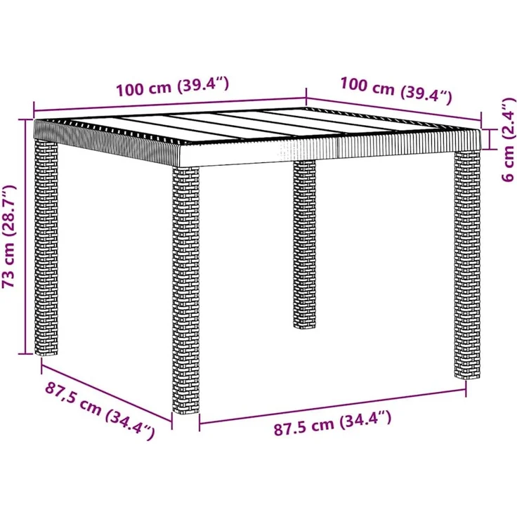vidaXL Garten Essgruppe 3 pcs Weiß Polypropylen 3378684 – Bild 10