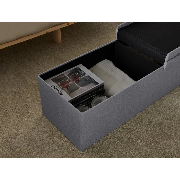 Zedelmaier Sitzbank 114cm mit Stauraum, Sitztruhe,faltbar Aufbewahrungsbox,Fußbank (ZD114-QS), Fußhocker max. Belastbarkeit 300 kg, 120 L, 114x38x38 cm – Bild 2