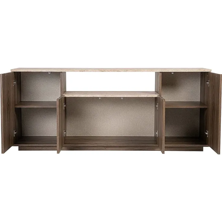 Vente-unique - LOTULA Sideboard Holz, Platte BraunBeige - B 44,5 cm x H 75 cm x L 180 cm – Bild 3
