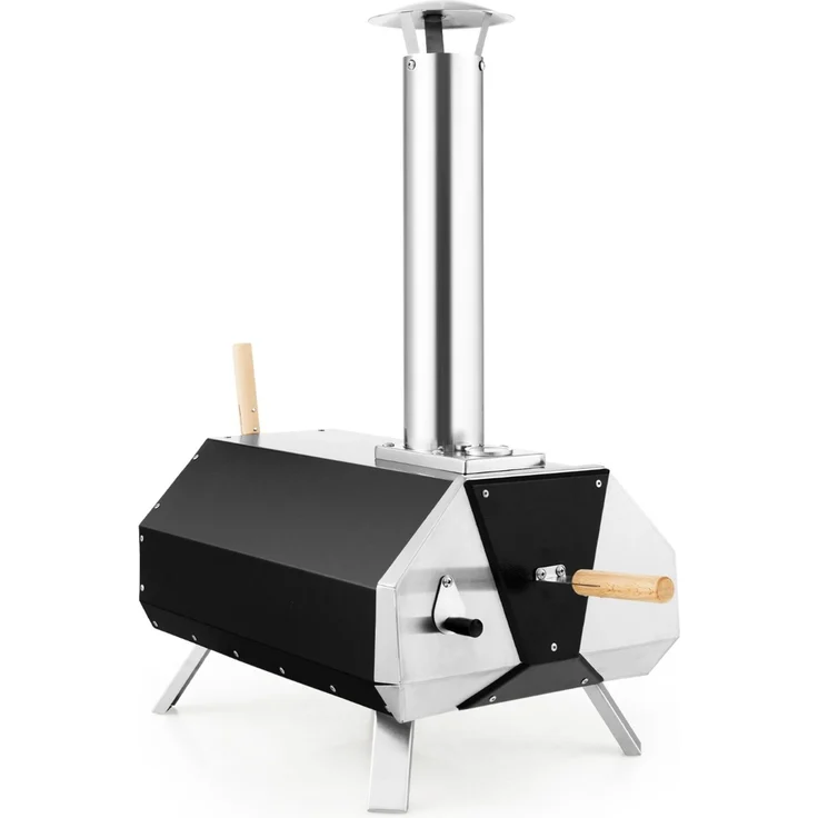 Outdoor Pizzaofen mit Pizzastein & Pizzaschaufel & Thermometer & Klappbaren Beinen – Bild 1