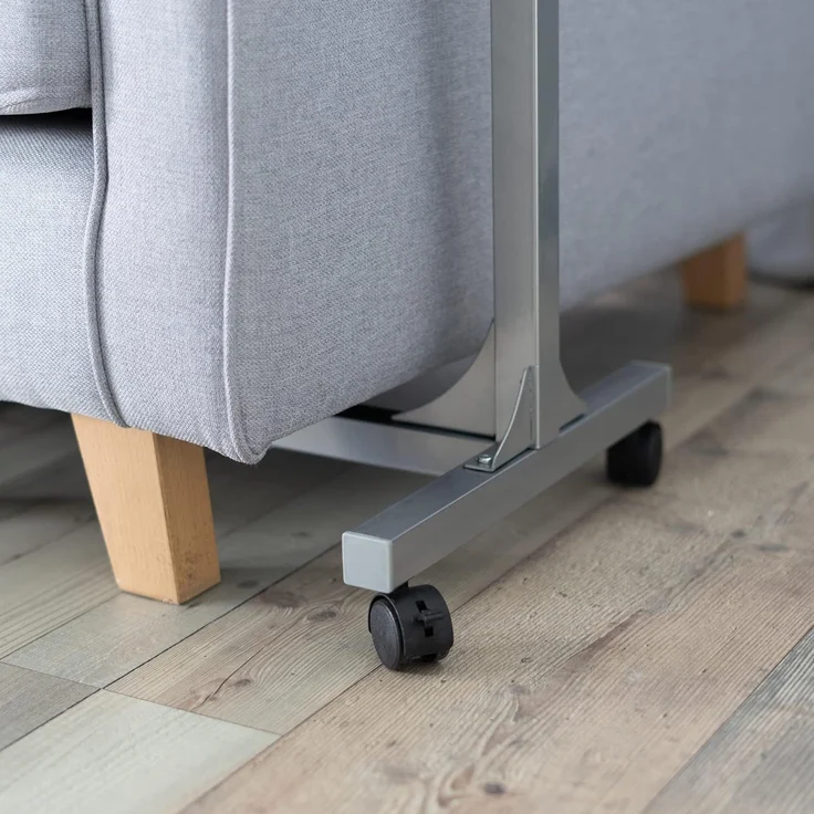 MEUBLE COSY Laptoptisch Höhenverstellbar mit Rollen Laptopständer Beistelltisch Sofatisch Nachttisch, Gestell aus Metall, Tischplatte aus Holz, Schwarz, 48 x 37 x 79 cm – Bild 7