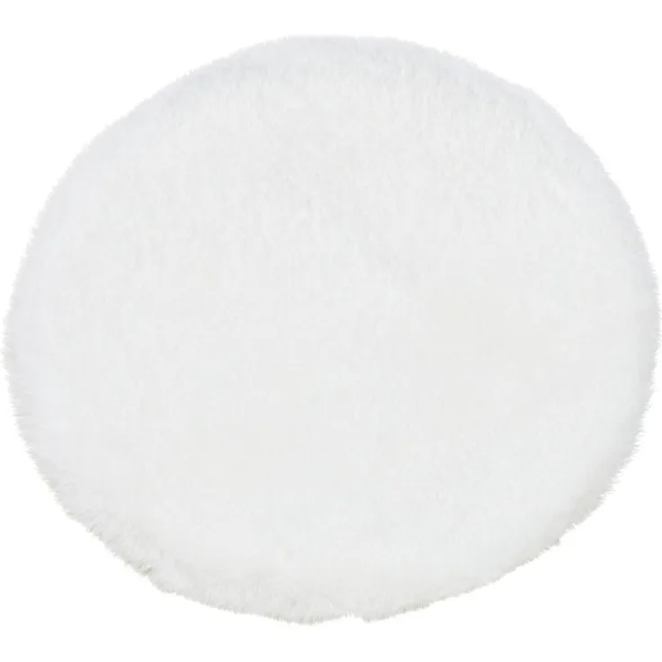 matches21 HOME & HOBBY Fellteppich Rundes kurzflor Deko-Fell Sitzkissen 34 cm in weiß für Stühle, rund, Höhe: 20 mm, Flauschiges Kunstfell als Fell-Teppich Stuhl-Überwurf Sitzauflage