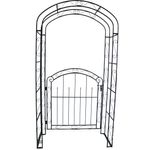 Pforte Gartenpforte Gartentor Metalltor Tor Eingang mit Rosenbogen Rankhilfe