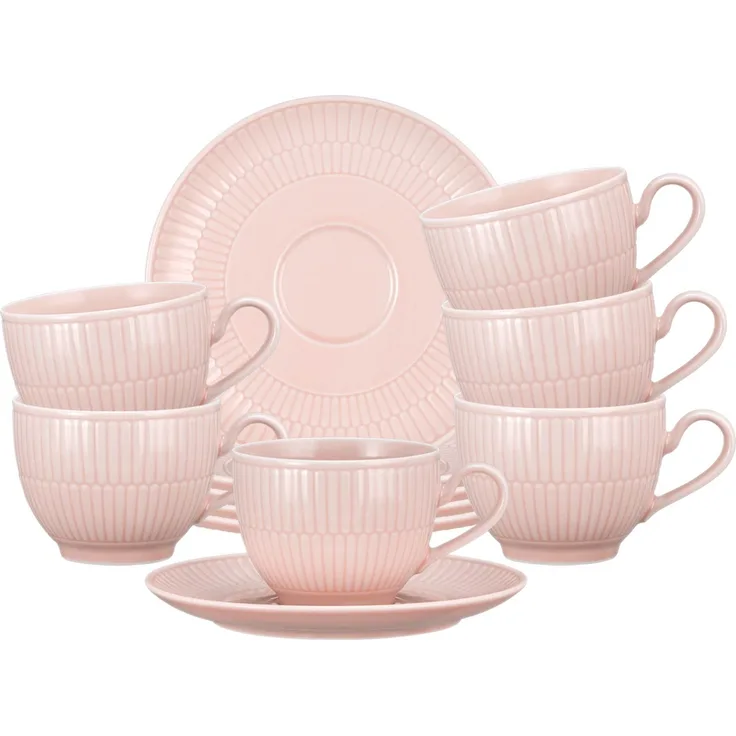 Seltmann Weiden Amina Kaffeetasse mit Untertasse 250 ml 6er-Set Rosé