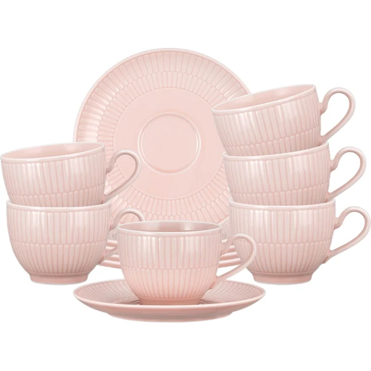 Seltmann Weiden Amina Kaffeetasse mit Untertasse 250 ml 6er-Set Rosé – Bild 1