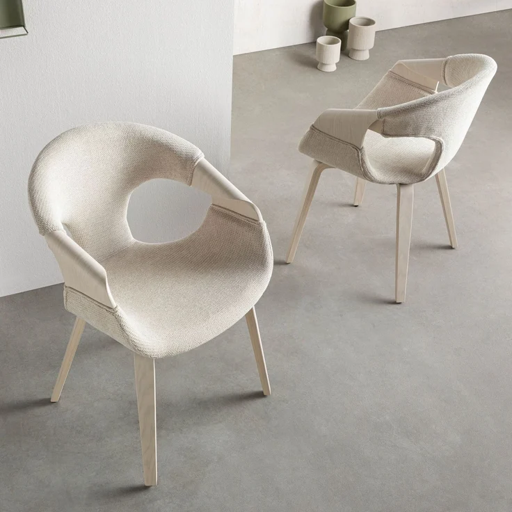 Polsterstuhl 55 x 56 x 80 beige EMILIA #02. – Bild 3