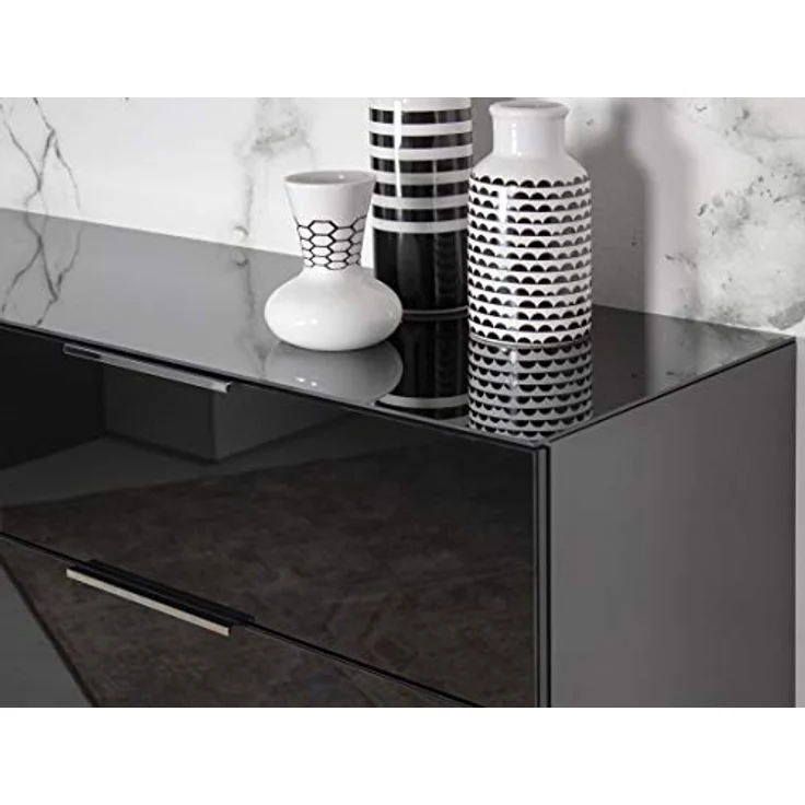 Germania Sideboard 3698-83 GW-Oakland, in Schwarz, mit Glasauflage, 184 x 102 x 42 cm (BxHxT) – Bild 8