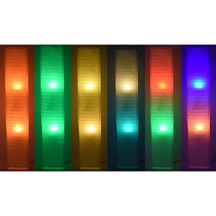 RGB LED Papier Stehleuchte in weiß mit Fernbedienung BAMBOO – Bild 6