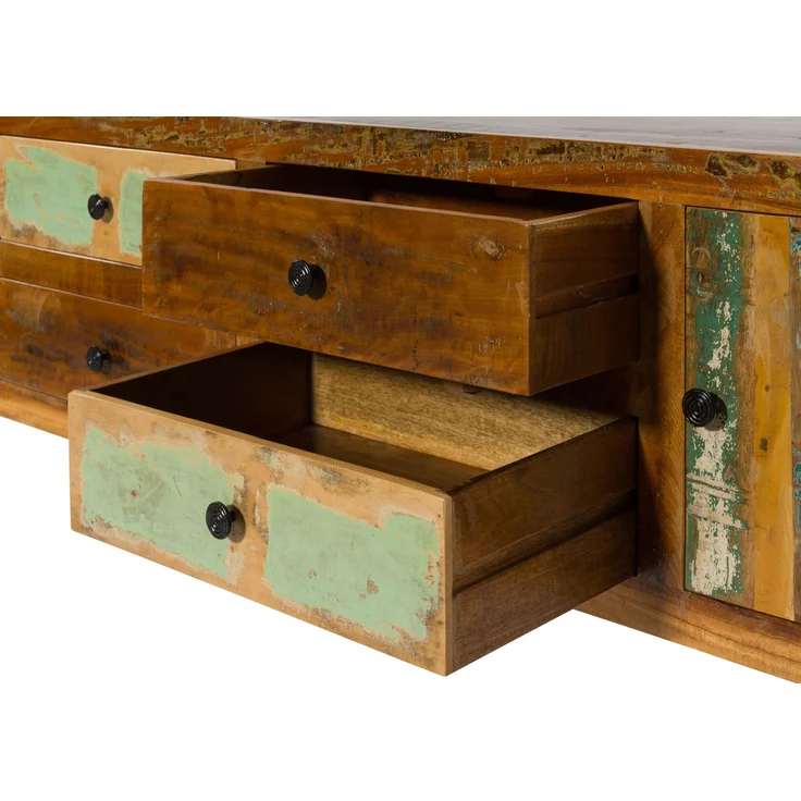 TV-Board Altholz 240 x 40 x 65 mehrfarbig lackiert SIXTIES #121 – Bild 2
