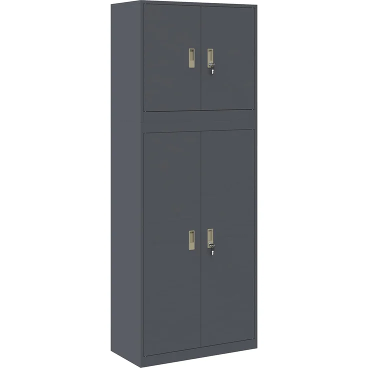 vidaXL Aufbewahrungsschrank 2 stk. Anthrazit 80 x 40 x 210 cm Stahl 3438743 – Bild 2