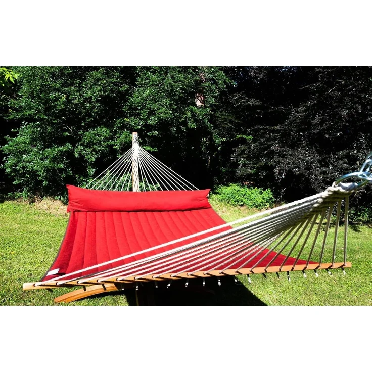 MacaMex DoppelstabHängematte California Hot Chocolate, gepolstert, wetterfest, FSC™ zertifiziert, Rot, 210x140 cm – Bild 3