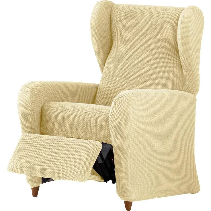 ECOMMERC3 Bi-elastischer Sesselbezug, 4-teilig, atmungsaktiv, Relax-Sesselbezug, Farbe: Beige, vollständiger Schutz und Renovierung, gepolsterter Stil