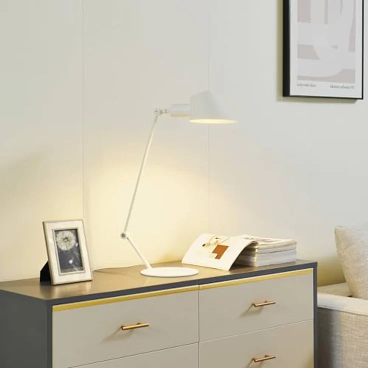 Lindby Tischlampe Corali, verstellbare Metallleuchte in Weiß, Höhe 64 cm mit Schalter für Wohnzimmer & Esszimmer – Bild 2