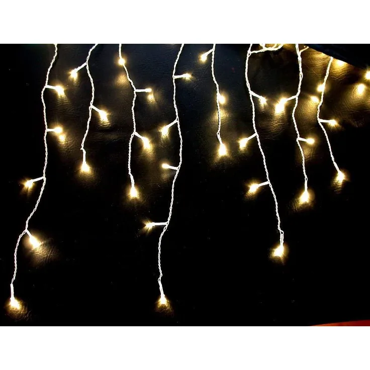 120er LED Eiszapfen Lichtervorhang Lichterkette Außen Innen Weihnachten warmweiß