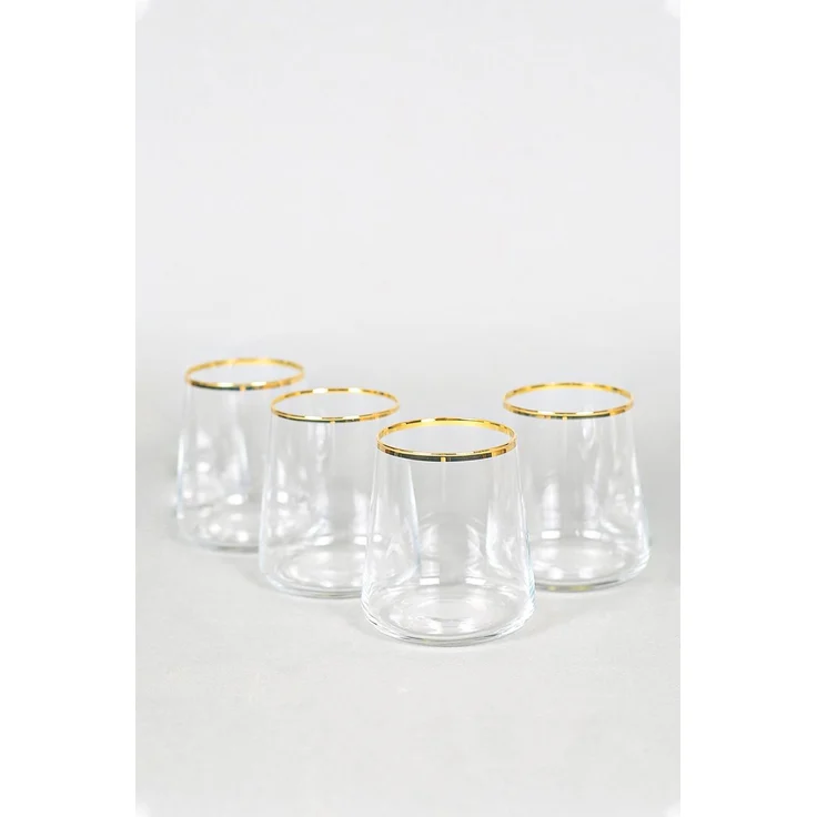 Hermia Concept 'Avantgarde 420 - Gold, Transparent' Gläser-Set (4-teilig), Gold / Transparent, 9 x 9 x 10 cm, 420 ml – Bild 3