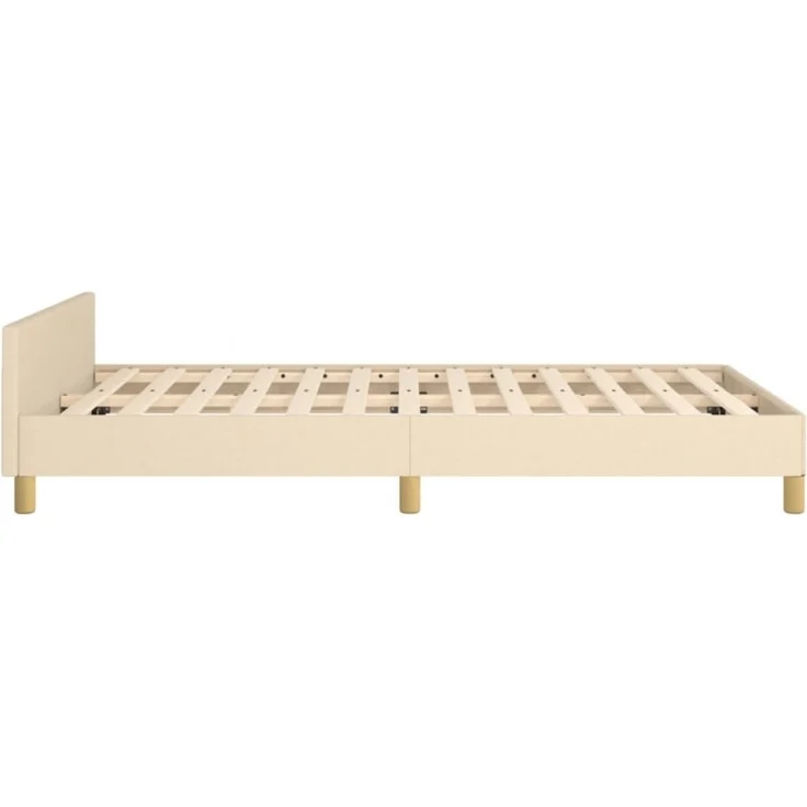 vidaXL Bettgestell ohne Matratze Creme 120x190 cm Stoff 379539 – Bild 6