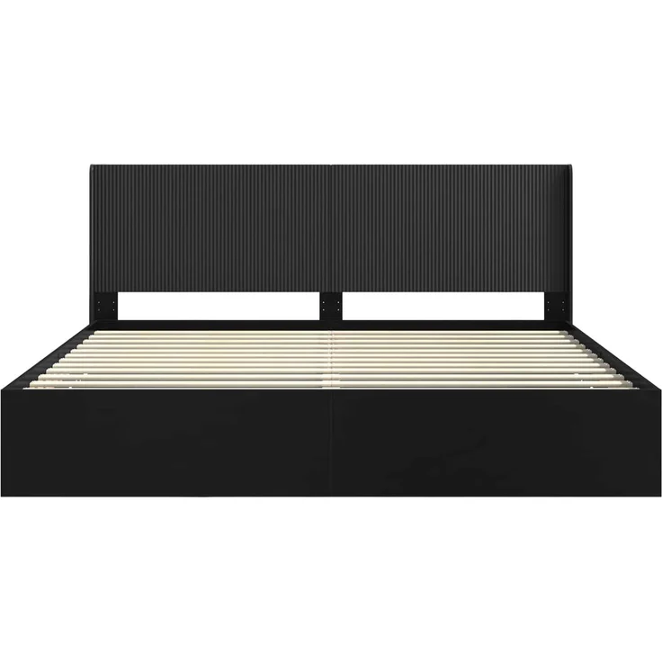 vidaXL Bettgestell mit Stauraum und Kopfteil Schwarz 180 x 200 cm 3413924 – Bild 6
