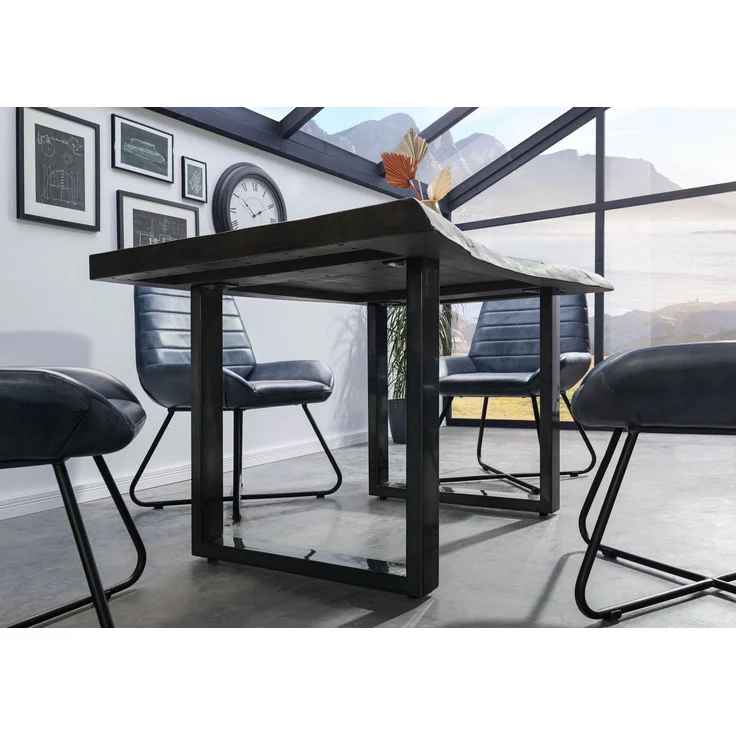 Baumtisch Mango 140x90x77 grau lackiert / U-Beine anthrazit glänzend FREEFORM 5 – Bild 3