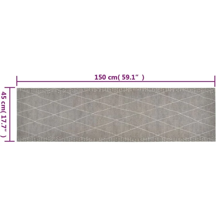 vidaXL Küchenteppich Waschbar Raute 45x150 cm Samt 136564 – Bild 4
