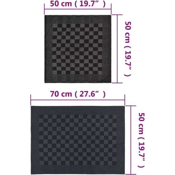 vidaXL 20-tlg. Handtuch-Set Schwarz und Grau Baumwolle 136286 – Bild 10
