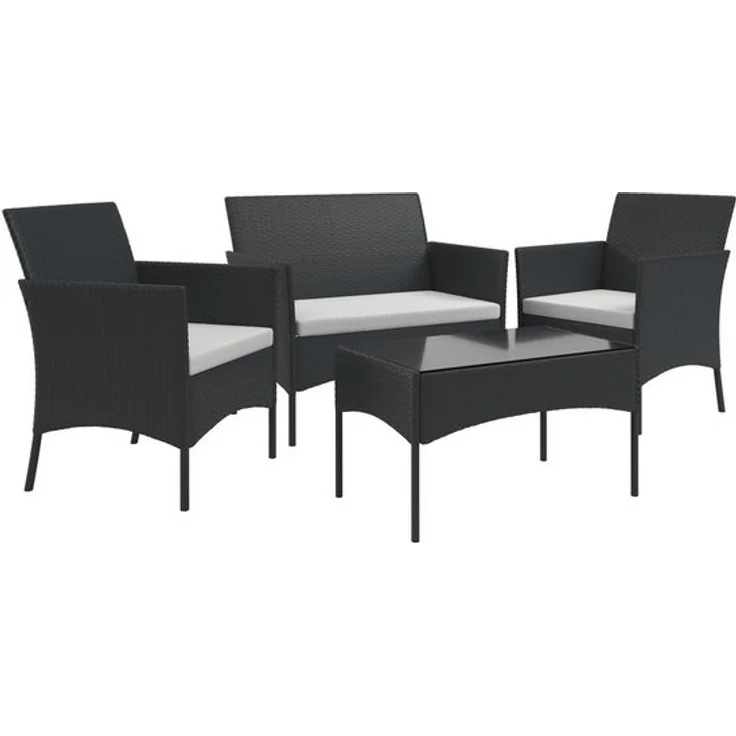 KONIFERA Gartenlounge-Set Balkonset »Palma«, (Set, 7-tlg, 1x2er Sofa, 2 Sessel, Tisch 41x71x39 cm, inkl. Auflagen), Stahl/Polyrattan – Bild 4