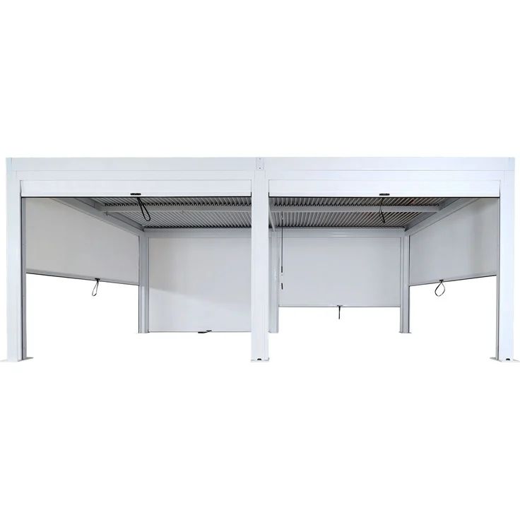 Mendler 'HWC-L46' Pergola, Regenrinne sturmfest, Aluminium weiß, 3x6 m – Bild 7