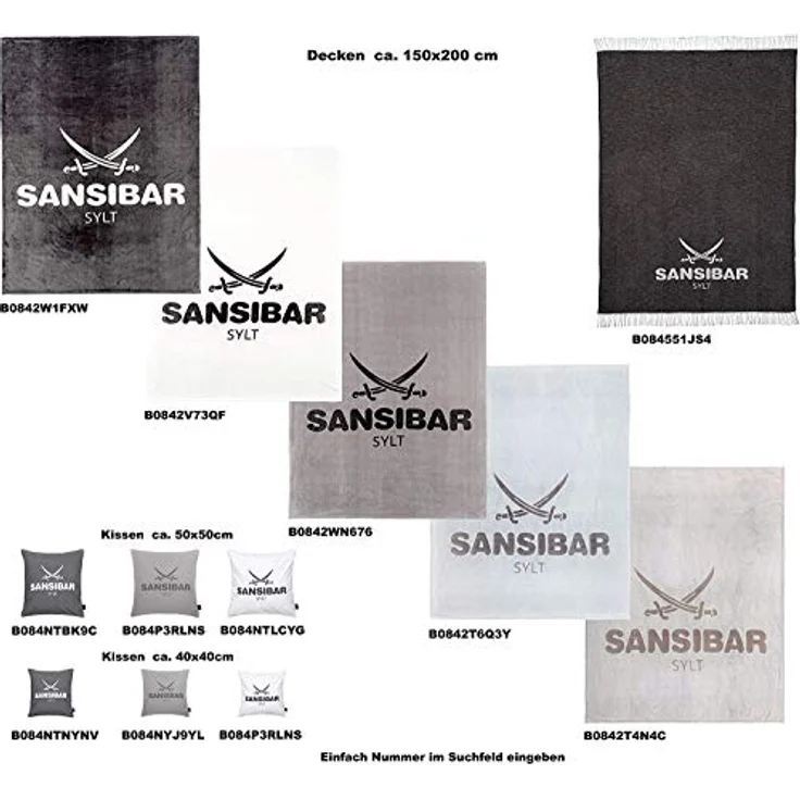 Sansibar 'Sylt' Wohndecke, 100 % hochwertiges Polyester dunkelgrau / schwarz, 150 x 200 cm – Bild 8