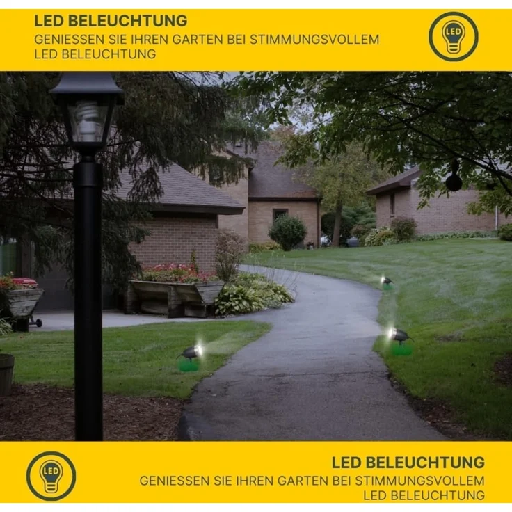 MeLiTec 2er Set LED Gartenstrahler GL11-1 Edelstahl anthrazit – Bild 6