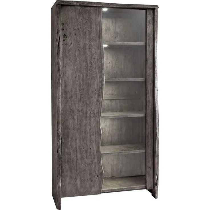 Vitrine Akazie 105x45x204 grau lackiert PURE ACACIA #911