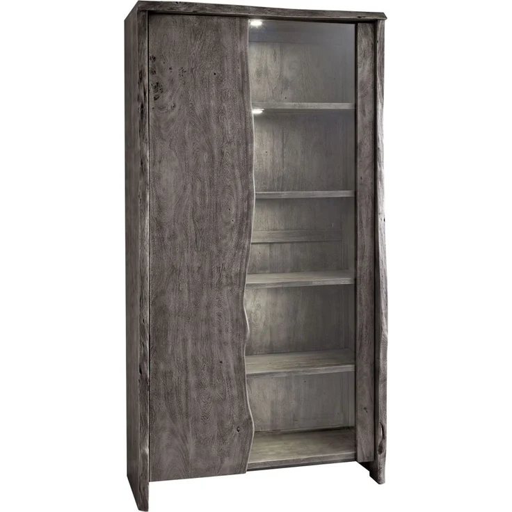 Vitrine Akazie 105x45x204 grau lackiert PURE ACACIA #911 – Bild 1