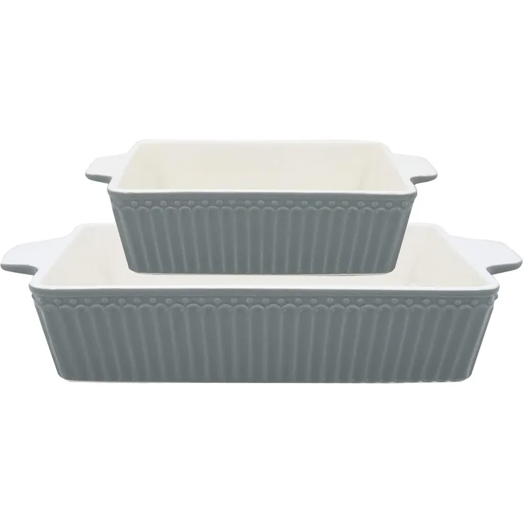 Greengate Alice Auflaufform stone grey small Set2