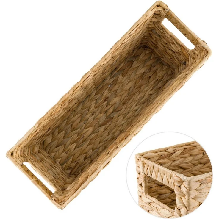 Youyijia Wäschekorb Handgewebter, schmaler Aufbewahrungskorb 39 × 14 × 24,7 cm Wäschekorb – Bild 4