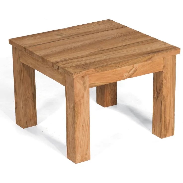 Sonnenpartner Lounge-Beistelltisch Charleston 60x60 cm Teakholz Old Teak
