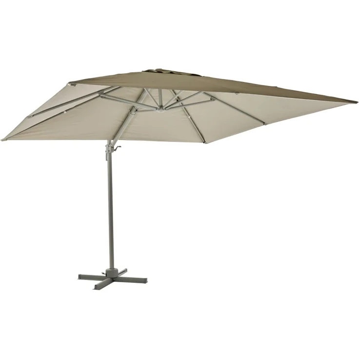 Sonnenschirm 'Linz' 3x3 m von Brafab, aus Aluminium mit neigbarem Schirm, quadratisch, beige – Bild 1