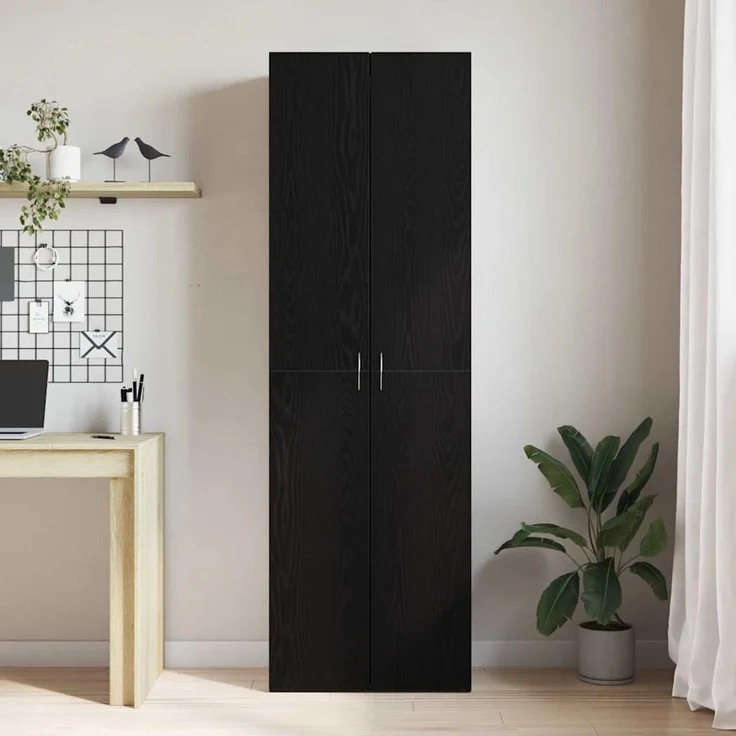 vidaXL Büroschrank Schwarz Eichen-Optik 60 x 32 x 190 cm Holzwerkstoff 3329298 – Bild 4