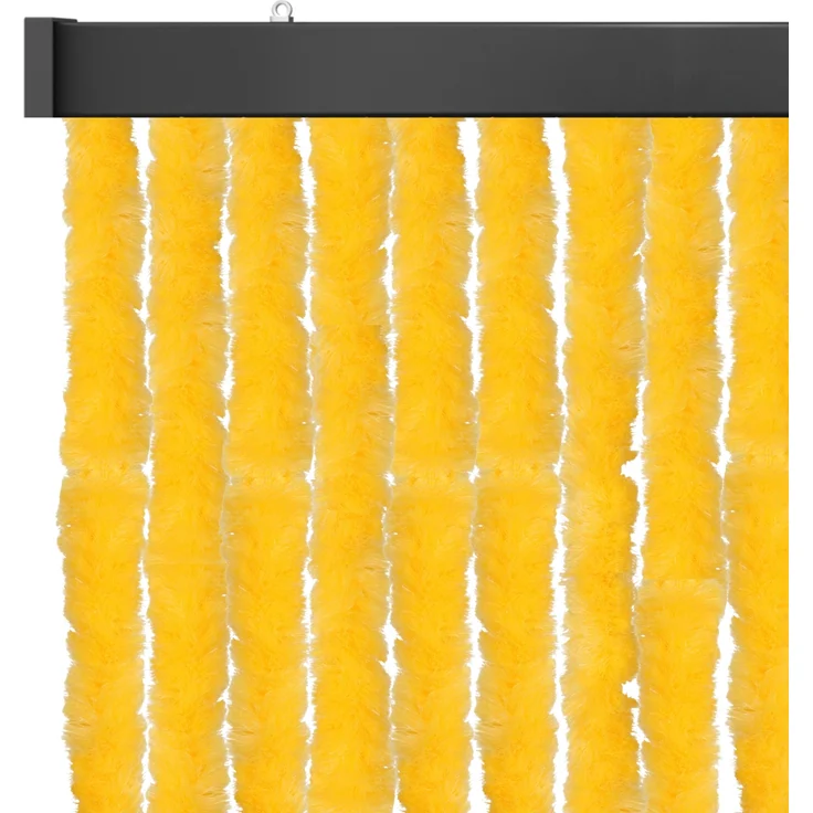 Flauschvorhang Unistreifen gelb-160x185 cm – Bild 1