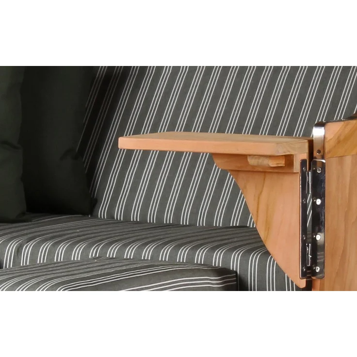 Strandkorb Komplettset - bene living - Ammersee Teak - PE grau - Modell 504 - inkl. Liftersystem – Bild 3