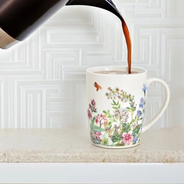 matches21 HOME & HOBBY Tasse Kaffeetassen 2er Set Blumen Bienen Frühling Sommer, 2-tlg, Porzellan, Tee Kaffee-Becher, Vintage, weiss bunt, 300 ml – Bild 7