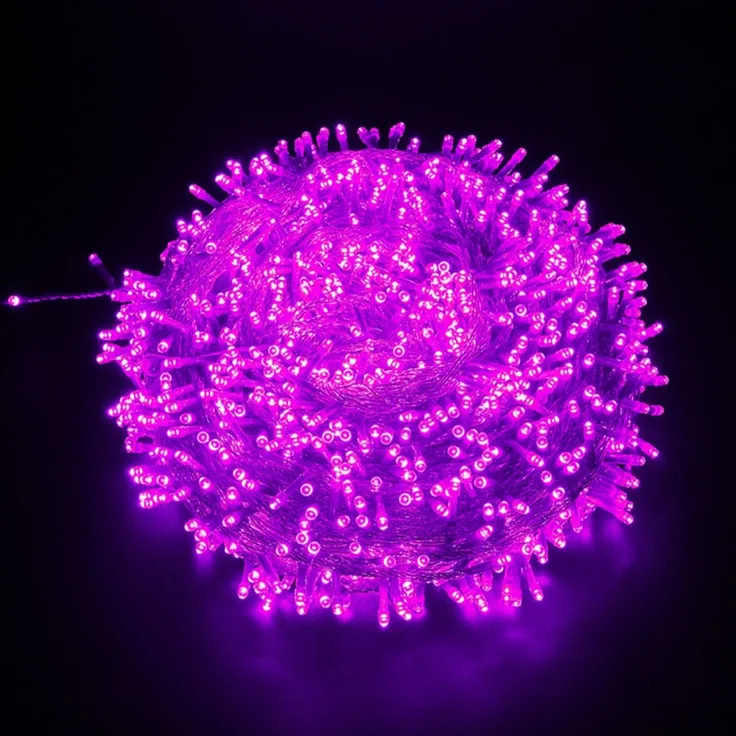 ABC LED-Lichterkette für Außenbereich, 800 LED, lila, 100 m, 8 Leuchtmodi