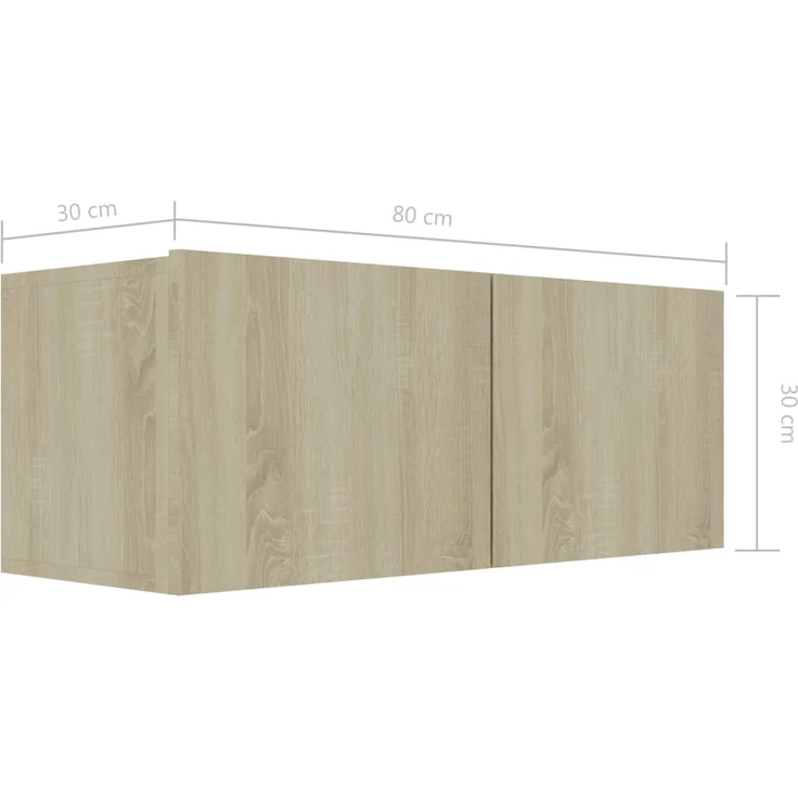 vidaXL TV-Schrank Sonoma-Eiche 80x30x30 cm Holzwerkstoff 801475 – Bild 8